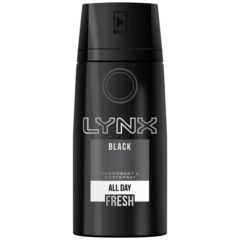 Lynx Body Spray & Deodorant Black 150ml Pack