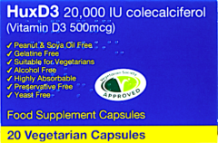 HuxD3 20,000 IU Colecalciferol  20 Capsules